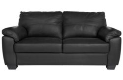 HOME New Logan Large Leather/Leather Effect Sofa - Black
